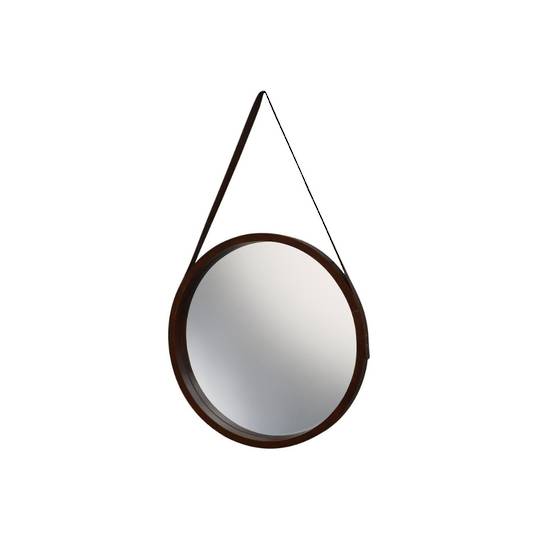 Leather Round Mirror 80cm